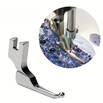 Presser foot for beads and evening fabric